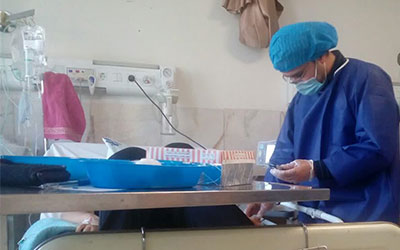 خدمت‌ رسانی جهادگران همیار سلامت در موج پنجم کرونا در مجتمع بیمارستانی امام خمینی (ره)